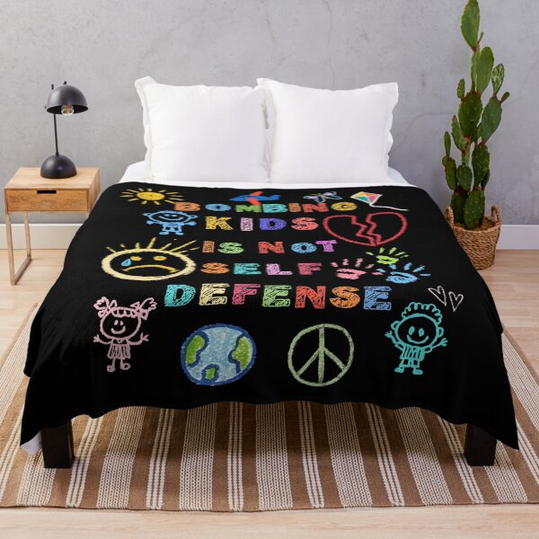 Item preview, Bombing Kids Is Not Self Defense - Child Art - Anti-War Human Rights Activist - Free Palestine Protest designed and sold by Forbidden Merch.