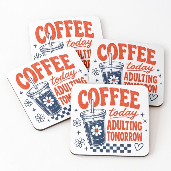 Item preview, Coffee Today Adulting Tomorrow Retro Iced Drink designed and sold by ElcastDesigns.