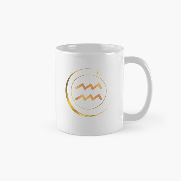 Item preview, Minimalist Aquarius Zodiac Sign with Golden Moon designed and sold by MadeByMira.