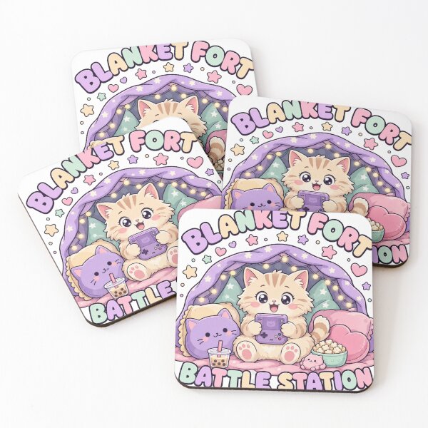 Item preview, Blanket Fort Battle Station Kawaii Gamer Cat designed and sold by BoosterShop.