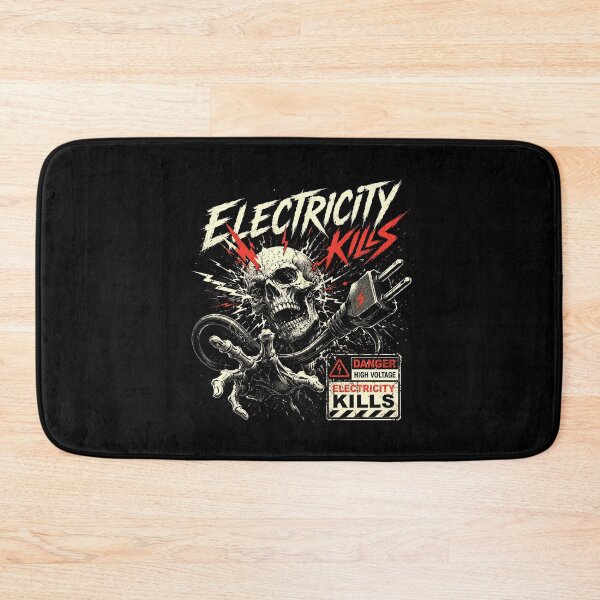 Item preview, Electricity Kills Skull High Voltage Vintage Horror Graphic Tee designed and sold by Abidel.