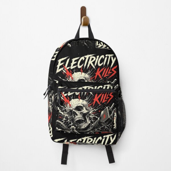 Item preview, Electricity Kills Skull High Voltage Vintage Horror Graphic Tee designed and sold by Abidel.