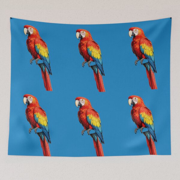 Item preview, Vibrant Scarlet Macaw Bird Figurine designed and sold by The Empire Of Digital Art..