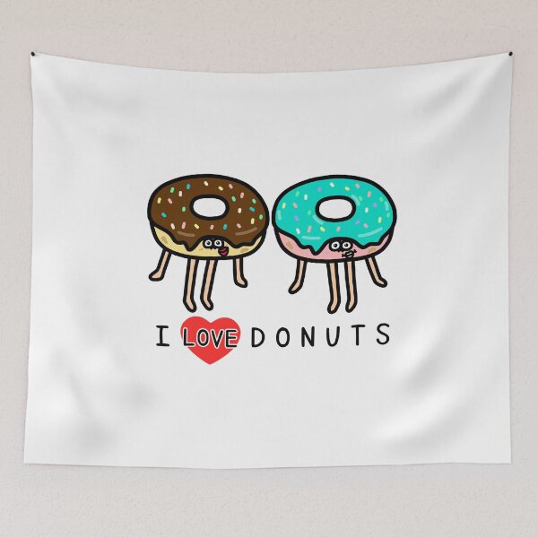 Item preview, Cute I LOVE DONUTS designed and sold by kanaehonkawa.