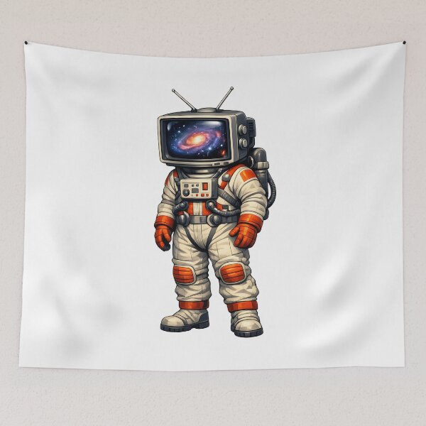Item preview, Astronauta Retro Sci-Fi con Cabeza de TV designed and sold by builtforyou.