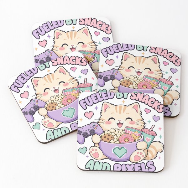 Item preview, Fueled by Snacks and Pixels Kawaii Gamer Cat designed and sold by BoosterShop.