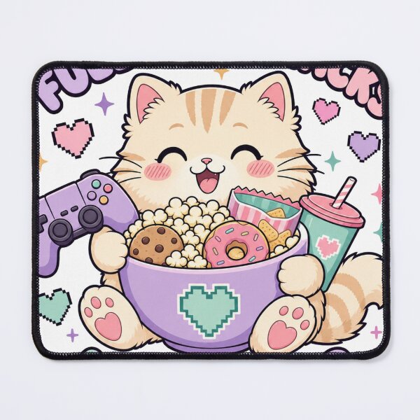 Item preview, Fueled by Snacks and Pixels Kawaii Gamer Cat designed and sold by BoosterShop.