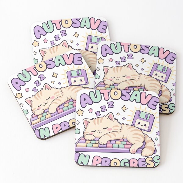 Item preview, Autosave in Progress Sleeping Kawaii Gamer Cat designed and sold by BoosterShop.