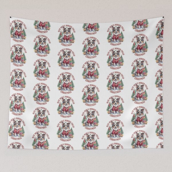 Item preview, Blue Merle Border Collie Christmas designed and sold by TheAnimalZ00.