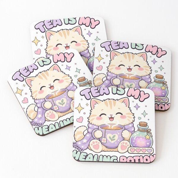 Item preview, Tea Is My Healing Potion Kawaii Gamer Cat Tea designed and sold by BoosterShop.