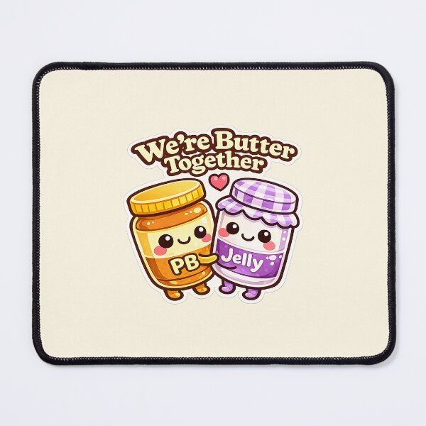 Item preview, We're Butter Together – Cute Peanut Butter & Jelly Kawaii Pun Sticker | PB & J Best Friends designed and sold by jonkiwi.