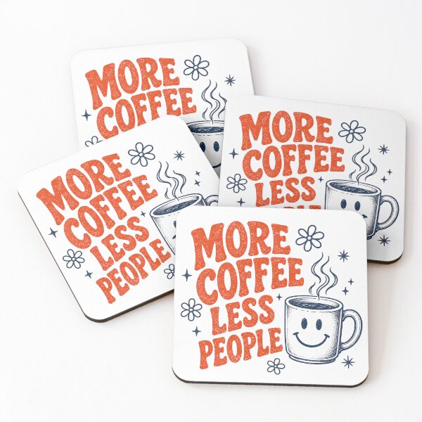 Item preview, More Coffee Less People Retro Smiley Character designed and sold by ElcastDesigns.