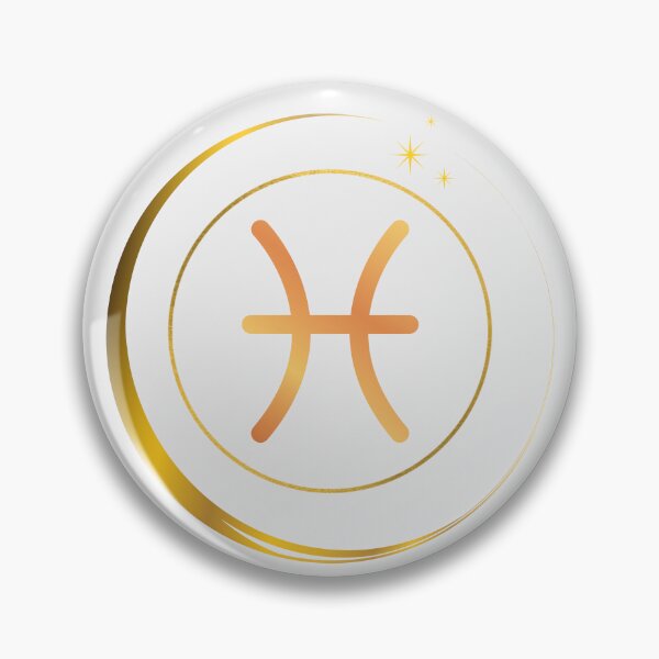 Item preview, Minimalist Pisces Zodiac Sign with Golden Moon designed and sold by MadeByMira.