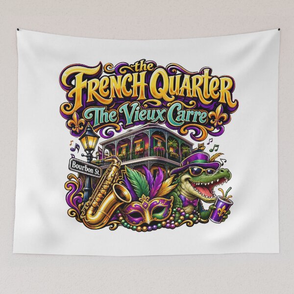 Item preview, French Quarter New Orleans Mardi Gras Design designed and sold by castillomiami.