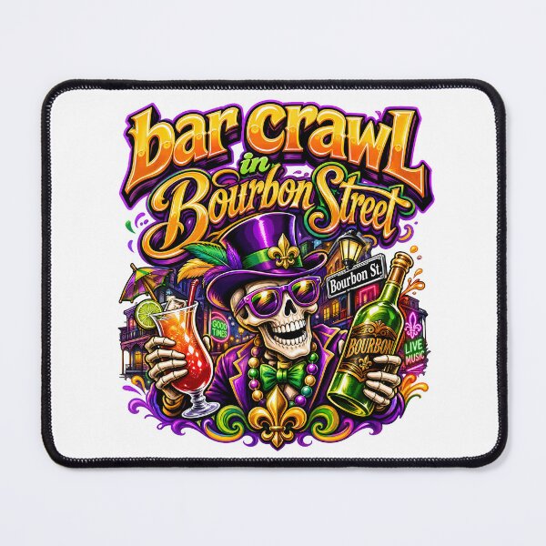 Item preview, Bourbon Street Bar Crawl Mardi Gras Design designed and sold by castillomiami.