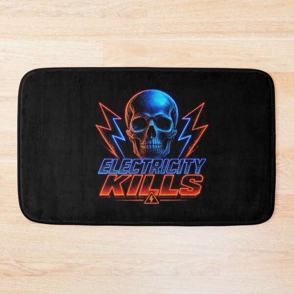 Item preview, Electricity Kills Neon Skull Synthwave Retro 80s Graphic Tee designed and sold by Abidel.