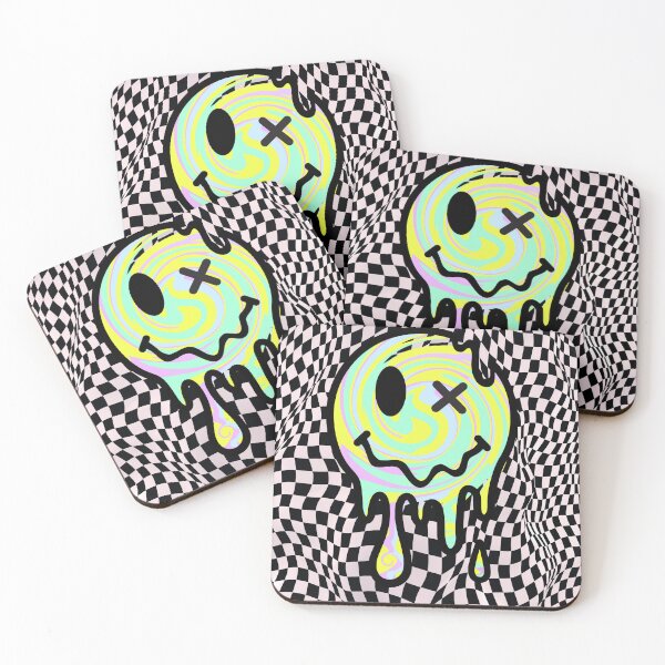 Item preview,  Melting Trippy Smiley Face Warped Checkerboard designed and sold by Side By Side Studio.