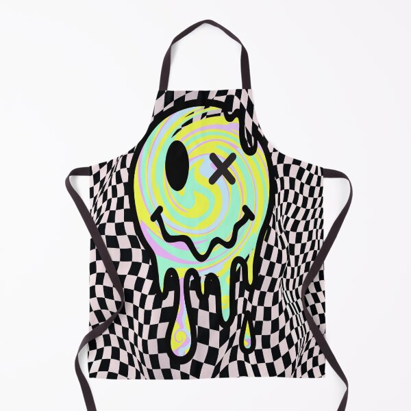 Item preview, Melting Trippy Smiley Face Warped Checkerboard designed and sold by Side By Side Studio.