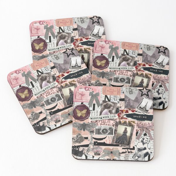 Item preview, Vintage Paris Coquette Collage Art (Whimsigoth Junk Journal Scrapbook) designed and sold by Side By Side Studio.