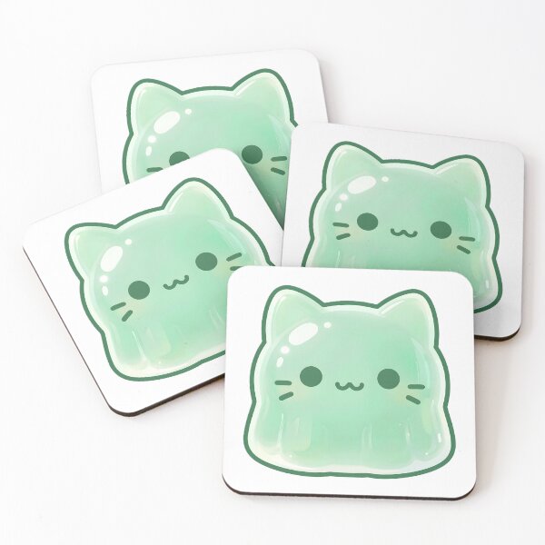 Item preview, Cute Jelly Cat | Kawaii Green Slime Cat | Mint Jello Kitty Design designed and sold by inNeverland-.