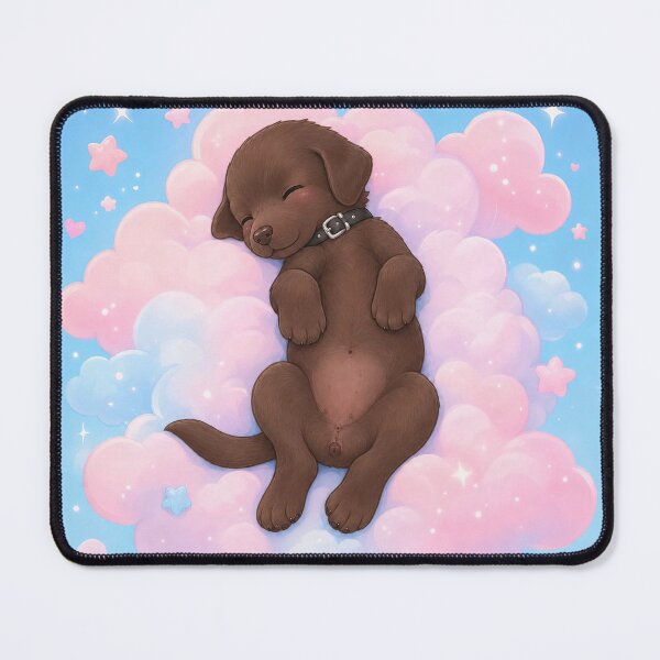 Item preview, Sleeping Chocolate Labrador Puppy in Pink Clouds designed and sold by Luna & Cleo Creative.