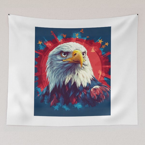Item preview, Vintage American Bald Eagle with Patriotic Background designed and sold by AmericaFreedom.