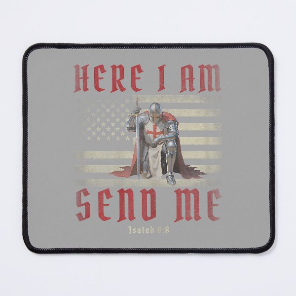 Item preview, Here I Am Send Me Knights Templar Crusader American Flag designed and sold by ArleneRowe.