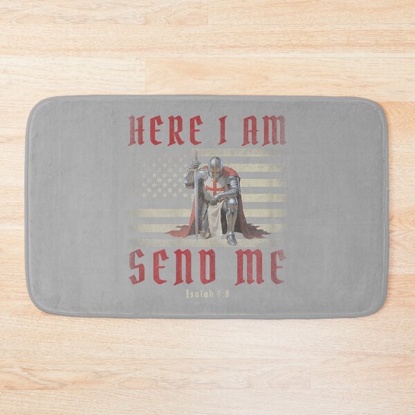 Item preview, Here I Am Send Me Knights Templar Crusader American Flag designed and sold by ArleneRowe.