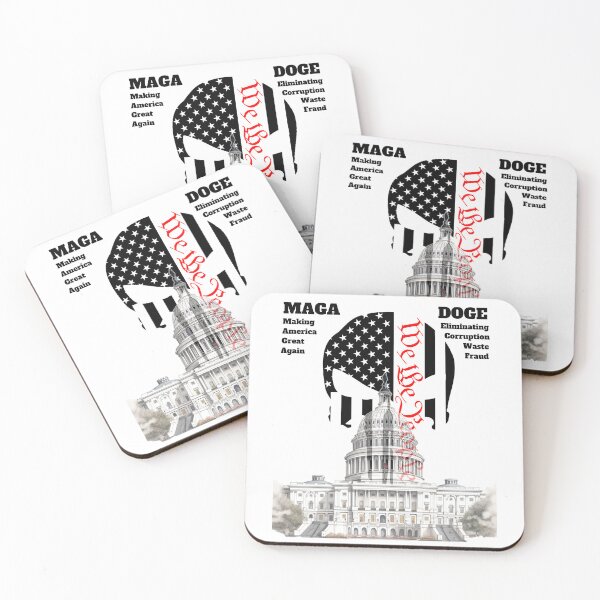 Item preview, Capital Building and We The People Skull with Letters MAGA & DOGE designed and sold by AmericaFreedom.
