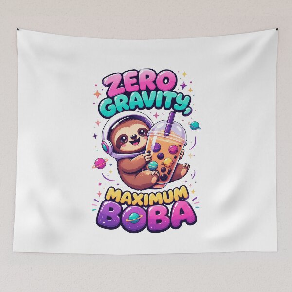 Item preview, Cute Space Boba Sloth | Funny Kawaii Astronaut Sloth designed and sold by Dazzle-Sizzle.
