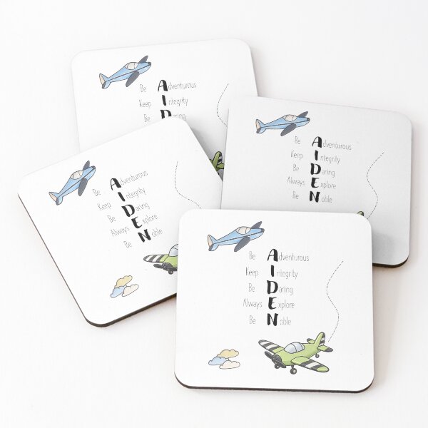 Item preview, AIDEN acrostic with affirmations Print | Personalized Nursery Wall Art | Airplane Adventure Baby | Aviation Baby Boy Room Decor | Inspirational Kids Name Poster designed and sold by AACreatives.