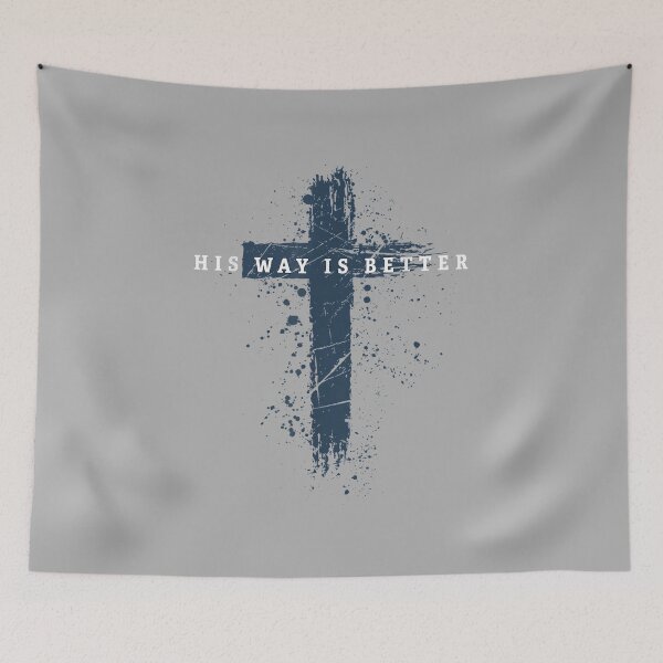 Item preview, His Way is Better Christian Cross Faith Quote designed and sold by ArleneRowe.