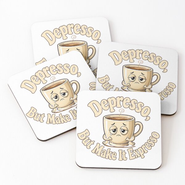 Item preview, Funny Depresso But Make It Espresso Vintage Cartoon designed and sold by VibeCraft Studio By Jo.