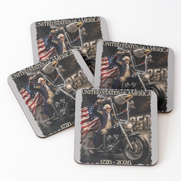 Item preview, 250 Years George Washington Riding a Motorcycle 1776-2026 designed and sold by GreggRoss.