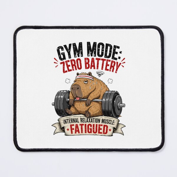 Item preview, Gym Mode Zero Battery Capybara | Funny Workout & Fitness designed and sold by Dazzle-Sizzle.