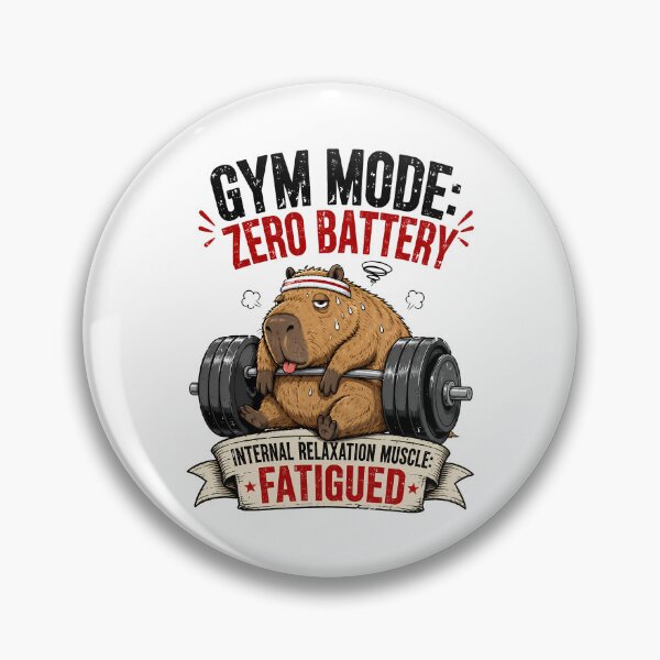 Item preview, Gym Mode Zero Battery Capybara | Funny Workout & Fitness designed and sold by Dazzle-Sizzle.