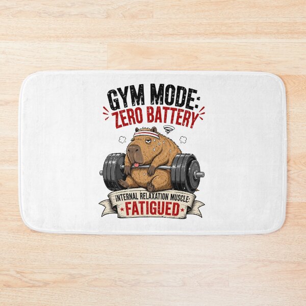 Item preview, Gym Mode Zero Battery Capybara | Funny Workout & Fitness designed and sold by Dazzle-Sizzle.