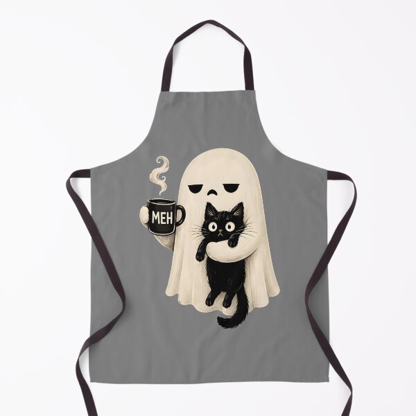 Item preview, Ghost Holding Black Cat Shirt, Meh Coffee Ghost Graphic Tee, Cute Spooky Halloween Cat Shirt, Funny Fall Ghost Lover Gift, Comfort Colors designed and sold by Catspeachy.
