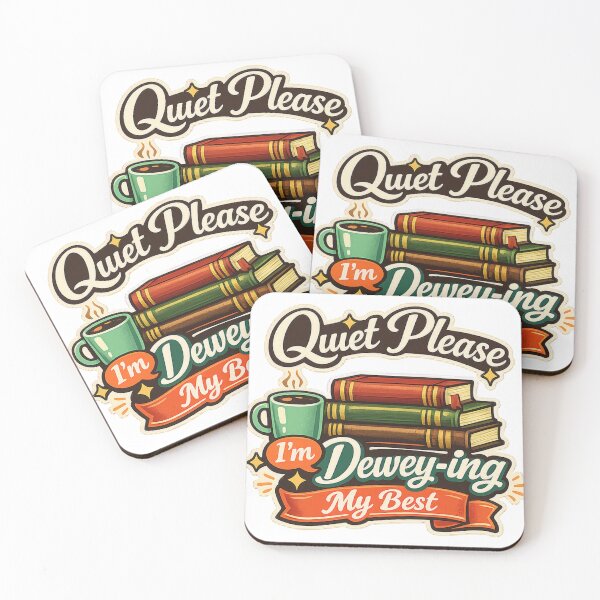 Item preview, Quiet Please, I’m Dewey‑ing My Best – Retro Librarian Humor Shirt designed and sold by Shadowframe Studios.