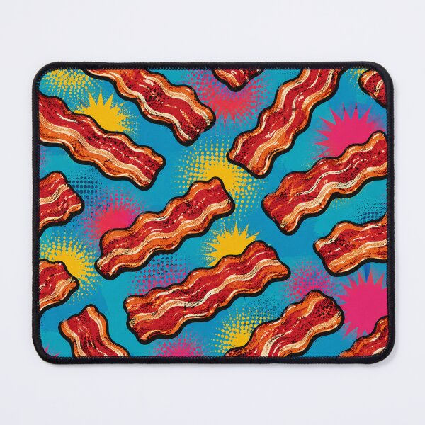 Item preview, Bacon Pop Art Pattern Retro Breakfast Food Lover Graphic Tee designed and sold by TM DESIGNS AND MORE.