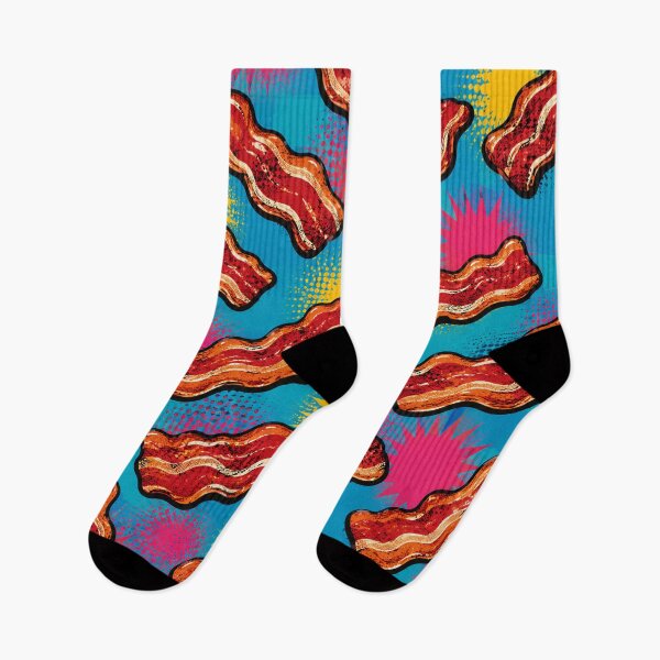 Item preview, Bacon Pop Art Pattern Retro Breakfast Food Lover Graphic Tee designed and sold by TM DESIGNS AND MORE.