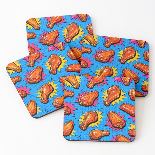 Item preview, Buffalo Chicken Wings Pop Art Pattern Spicy Food Graphic Tee designed and sold by TM DESIGNS AND MORE.