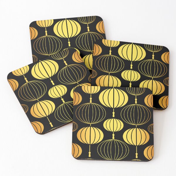 Item preview, Asian Art Deco Gold-Hues Gradient Paper Lantern Pattern designed and sold by DEC02.