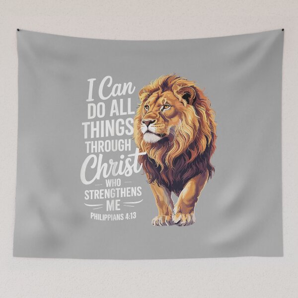 Item preview, I Can Do All Things Through Christ Christian Faith Lion designed and sold by ArleneRowe.