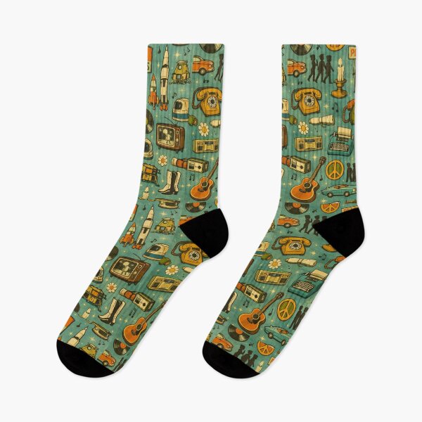 Item preview, 1960s History Pattern – Retro Peace, Space, and Culture Design designed and sold by Shadowframe Studios.