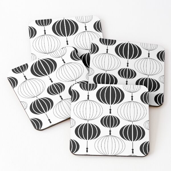 Item preview, Asian Art Deco Lanterns Black And White Pattern  designed and sold by DEC02.