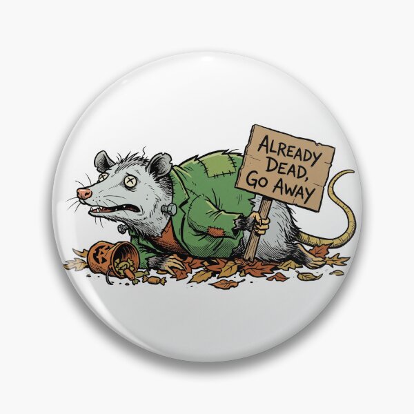 Item preview, Dramatic Opossum Playing Dead Frankenstein Halloween Sticker designed and sold by Ink & Void Co..