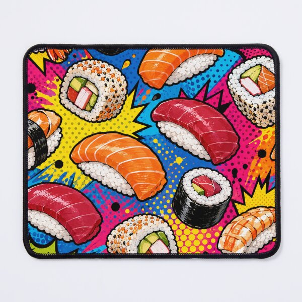 Item preview, Sushi Pop Art Pattern Japanese Food Lover Retro Graphic Tee designed and sold by TM DESIGNS AND MORE.