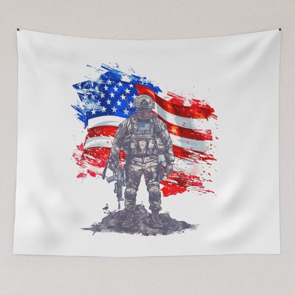 Item preview, Salute to American Military with Distressed Flag Background designed and sold by AmericaFreedom.