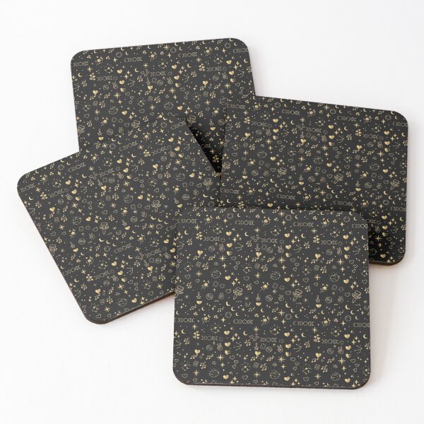 Item preview, Golden Celestial Pattern on Black — Fan Aesthetic designed and sold by SolangeCelestial.